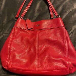 Coach Pink Pebbled Leather Shoulder Bag